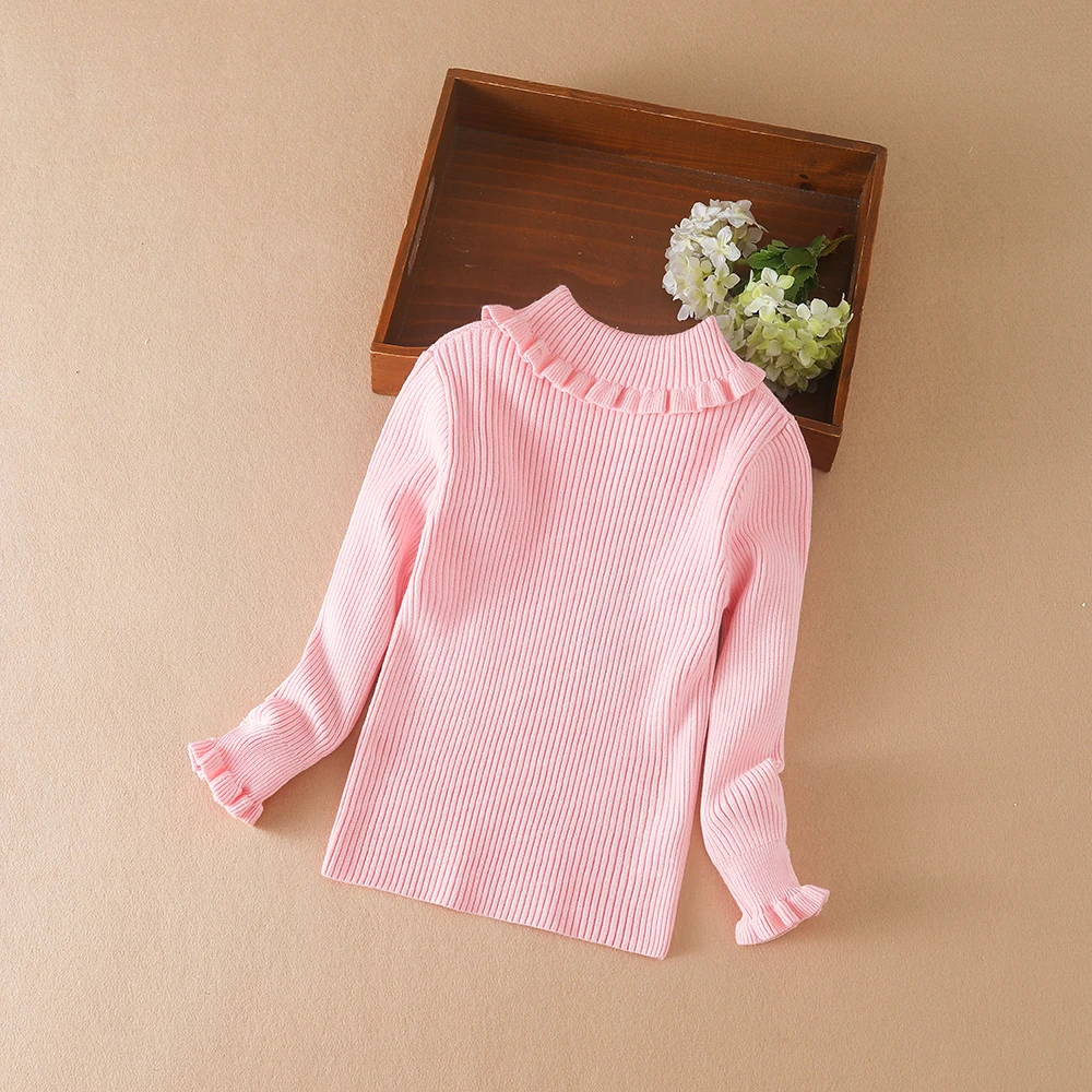 Color: Ivory, Kid Size: 8T - Girls Sweater 2025 New Winter Children Clothes Kids Tops Warm Knitwear Kids Sweater Baby Girls Turtleneck Sweaters