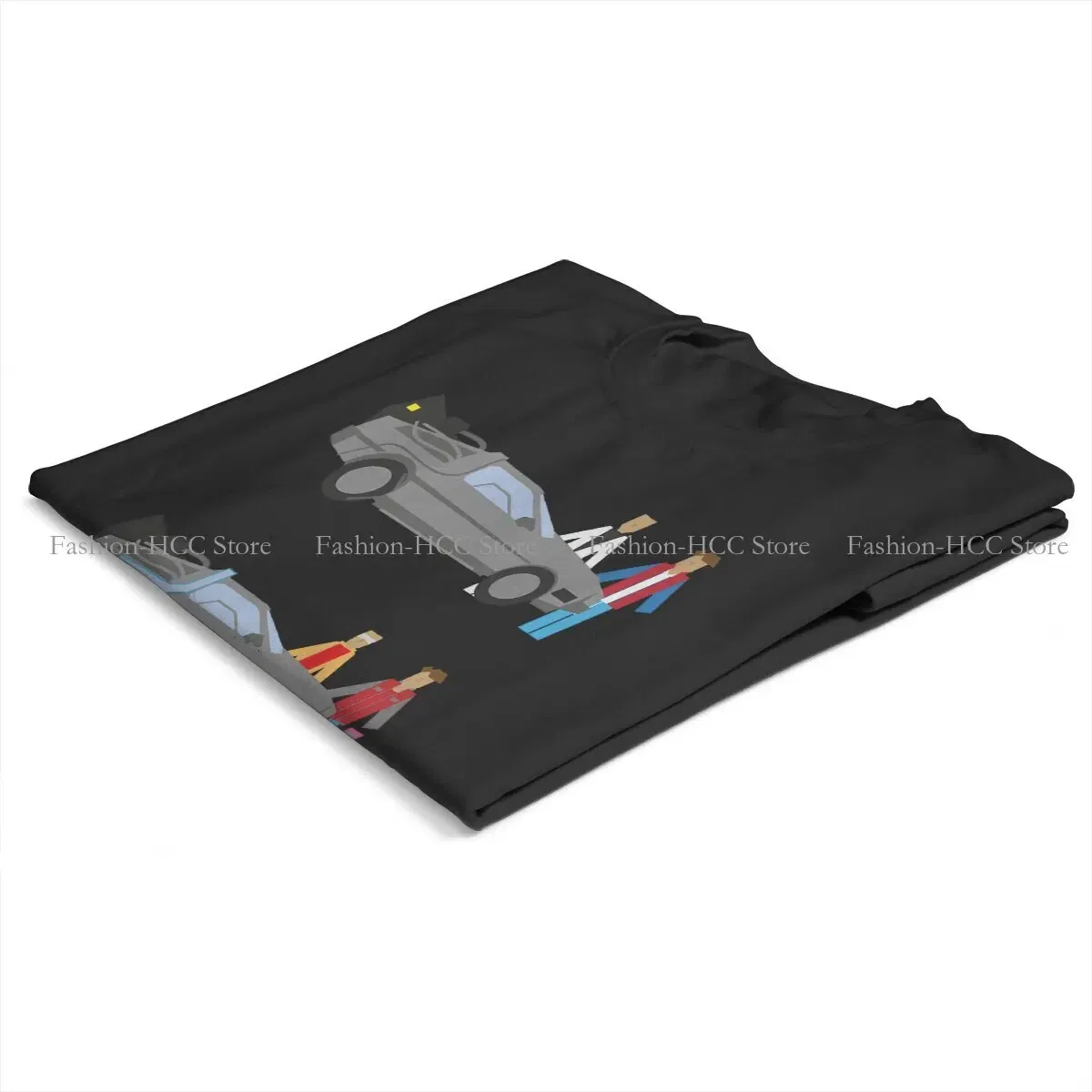 Color: black, Size: M - Delorian Hip Hop Polyester TShirt Back To The Future Style Tops Leisure T Shirt Female Tee