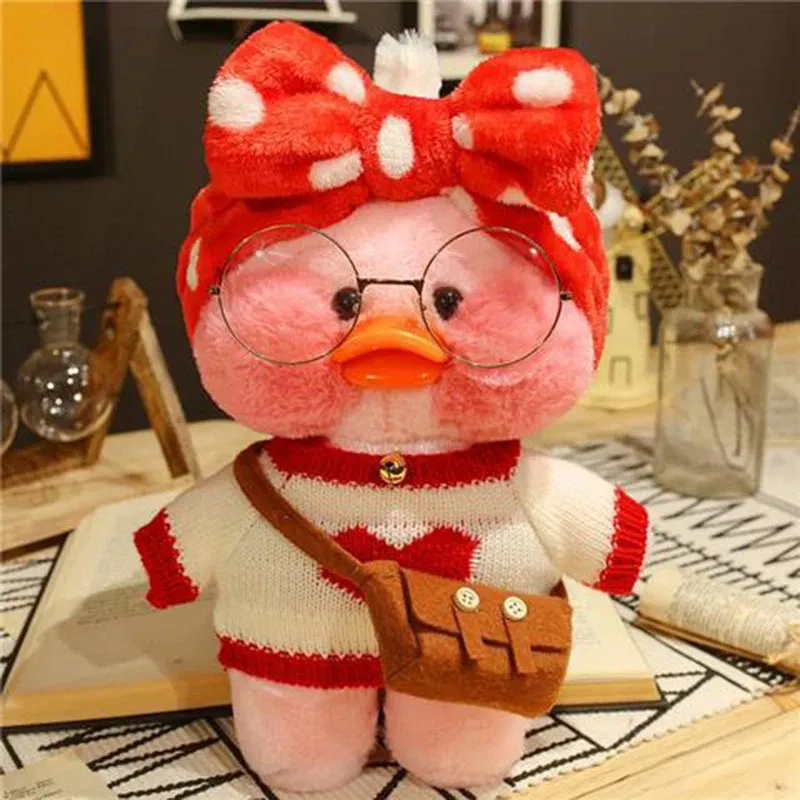 Color: Coffee, Height: 11cm-30cm - 30cm Kawaii Lalafanfan Duck Plush Toy Cartoon Lalafanfan Duck Doll Soft Stuffed Animal Plushie Birthday Gifts For Girl Children