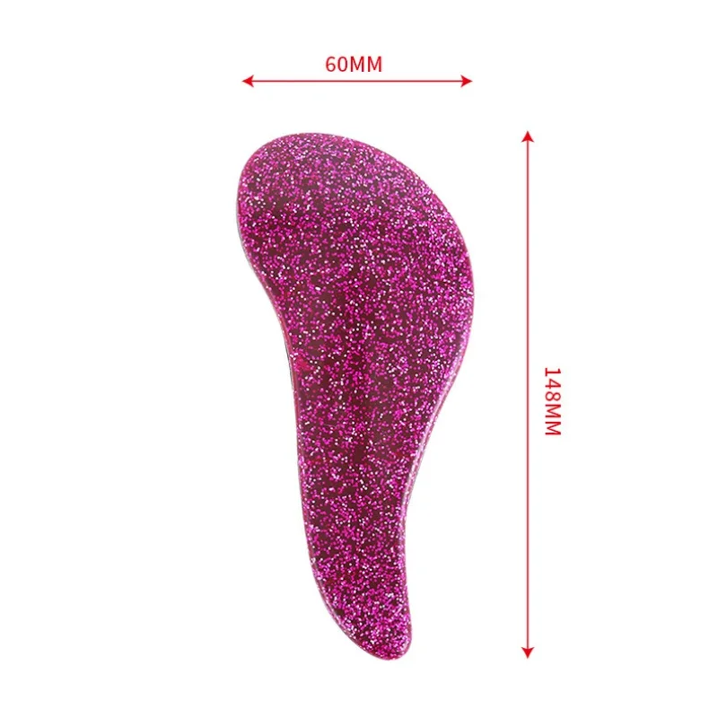 Color: Yellow - Children Magic Handle Detangle Hair Comb Shower Massage Hairbrush Anti Static Massage Hair Brush Woman Salon Hair Accessories