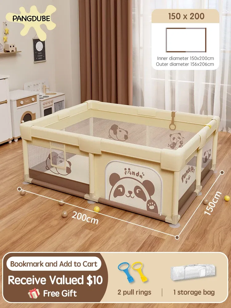 Color: black, Ships From: CHINA - PANGDUBE Panda Baby Playpens Children's Playpen Optional 4 Sizes Playpen for Baby Activity Gym Kids Play Fence Playground