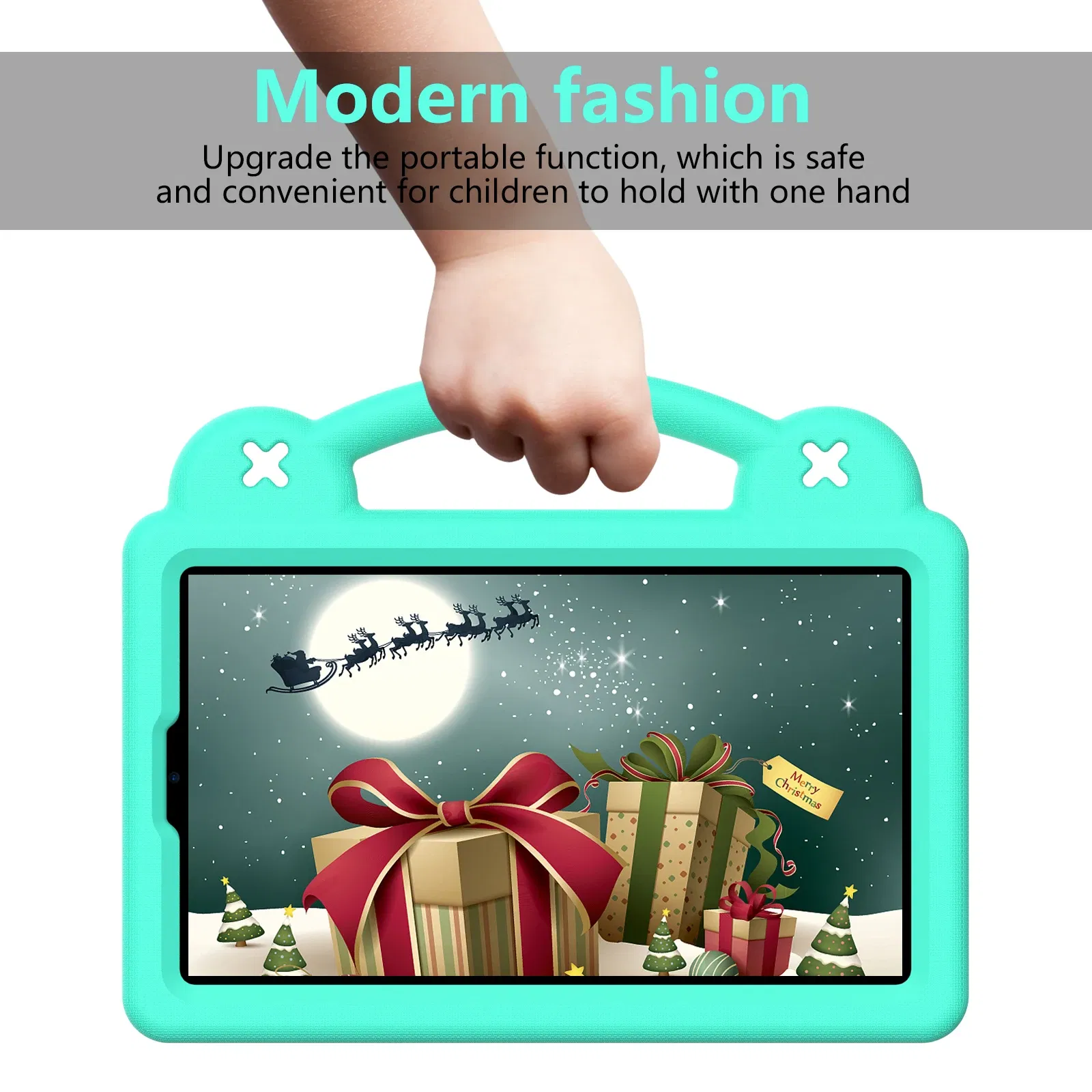 Color: Misty Gray, Size: eleven - Kids EVA Handle Case for Xiaomi Redmi Pad SE 8.7 inch 2024 Shockproof Protective Cute Strawberry Bear Tablet Cover 8.7"