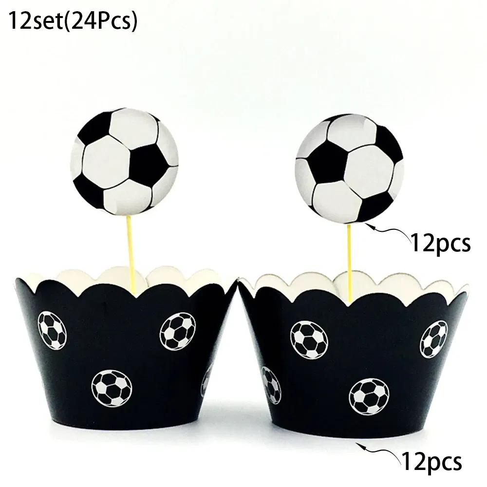 Color: Light Grey - Soccer Cake Decorations Soccer Birthday Party Supplies Soccer Ball Cupcake Topper