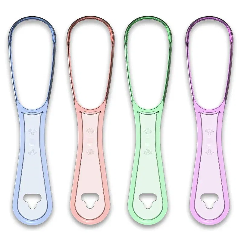 Color: PURPLE - 혀클?¦¬?„€ 1pcs Tongue Cleaner Tongue Cleaning Scraper Reusable Oral Cleaning Scraper Multicolor Oral Hygiene Care Tongue Brush Tool