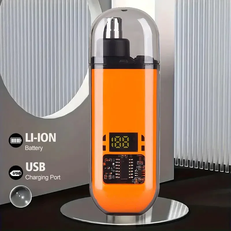 Color: Silver - 2 In 1 Electric Portable Ear And Nose Hair Trimmer Clipper 2024 Professional Painless Portable Eyebrow For Men nose hair