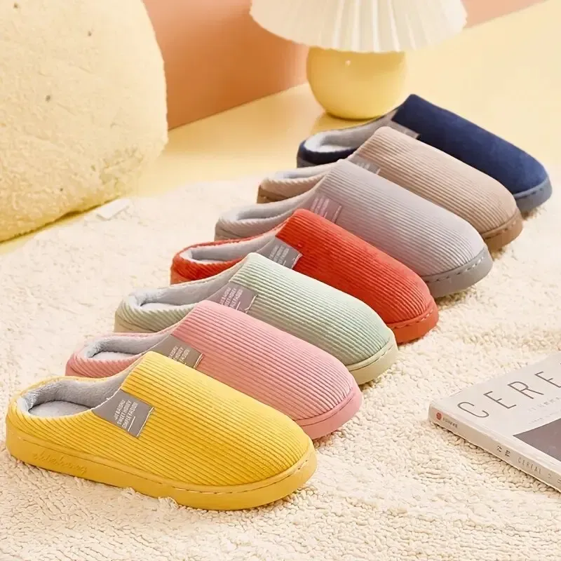 Shoe Size: 36, Color: green - Women's Men's Thick Soft Bottom Home Slippers Household Plush Slippers Anti-slip Thermal Slippers Indoor Winter