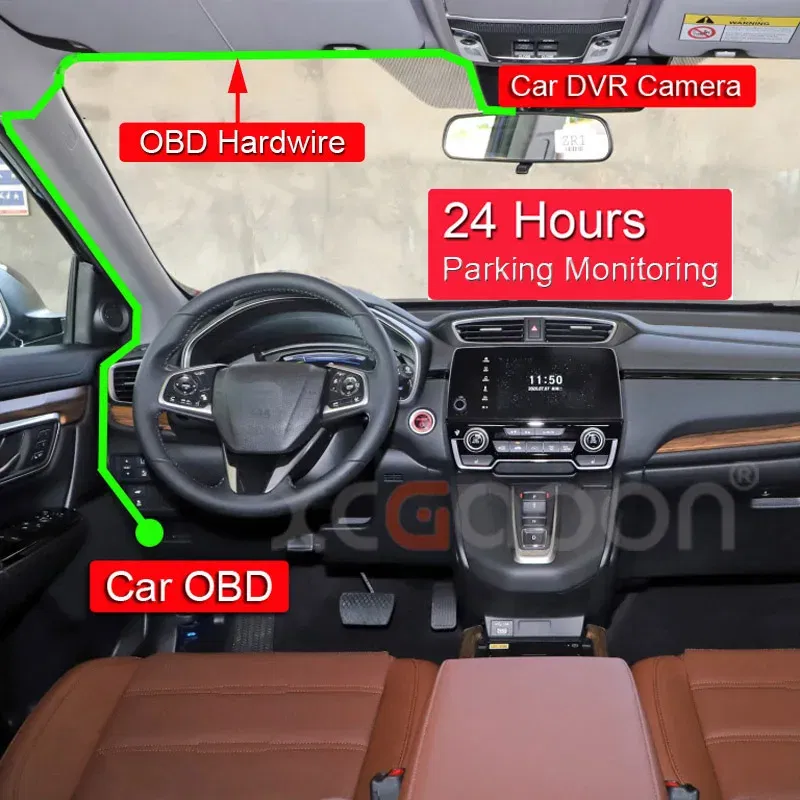 Color Name: Yellow - XCGaoon 24Hours Car OBD Hardwire Kit With Mini Mico USB Port 5V 3A Charging Cable For XiaoMi 70Mai YI 360 Dash Cam DVR