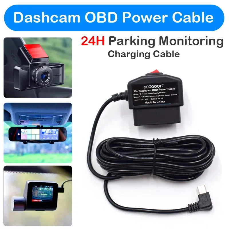 Color Name: Yellow - XCGaoon 24Hours Car OBD Hardwire Kit With Mini Mico USB Port 5V 3A Charging Cable For XiaoMi 70Mai YI 360 Dash Cam DVR