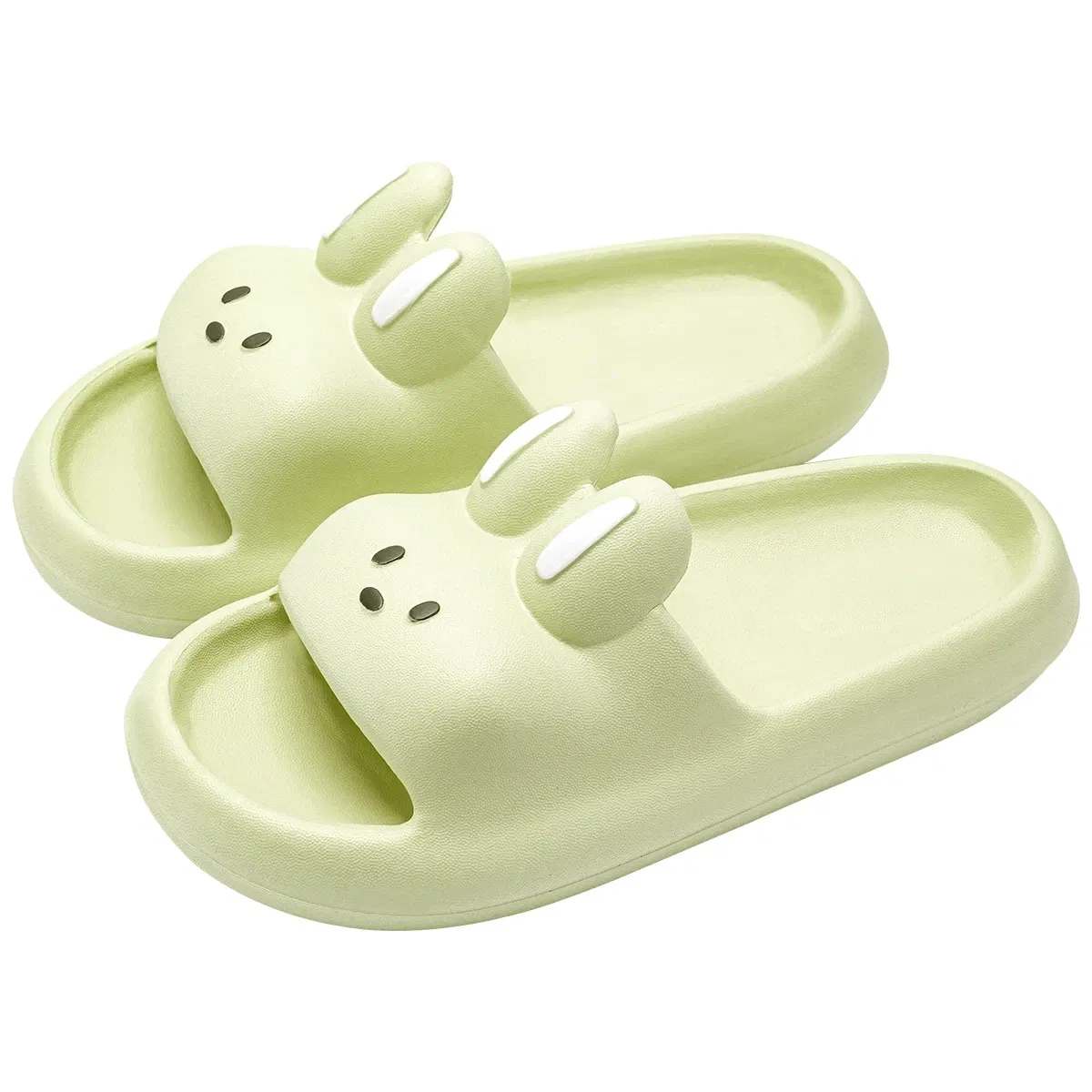 Color: green, Shoe Size: 38 - Pillow Rabbit Slippers for Women and Men | House Slides Shower Sandals | Extremely Comfy | Cushioned Thick Sole