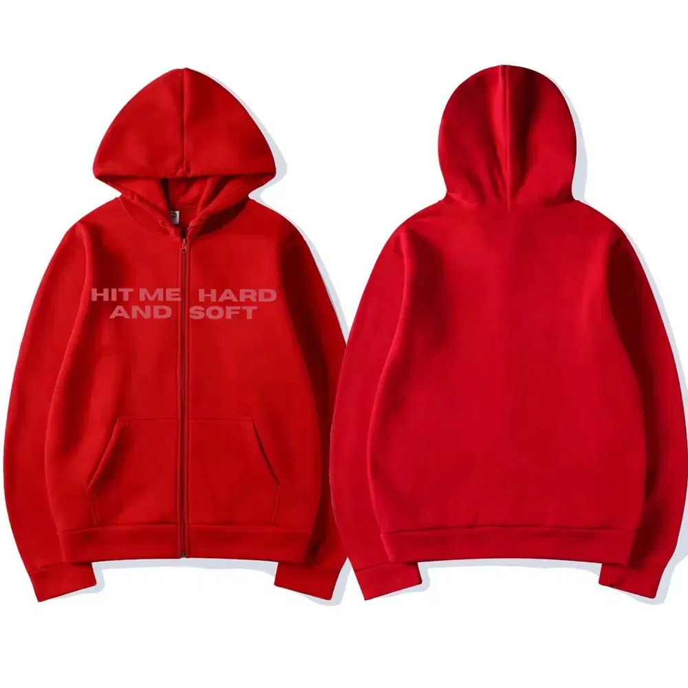 Color: SKY BLUE, Size: XL - Hit Me Hard and Soft 2025 Tour Zipper Hoodies Fans Gift Men Women Clothing Pullovers Fashion Hip Hop Zip Up Sweatshirts Jackets