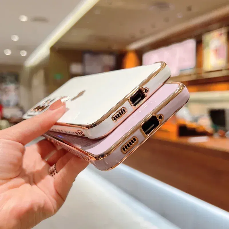 Color: Brown, Compatible-Phone Models: For iPhone SE (2020), Ships From: CHINA - Electroplating Side Love Heart Phone Case For Samsung Galaxy S25 Ultra S24 S23 S22 A16 A55 Protect Lens Shockproof Back Cover