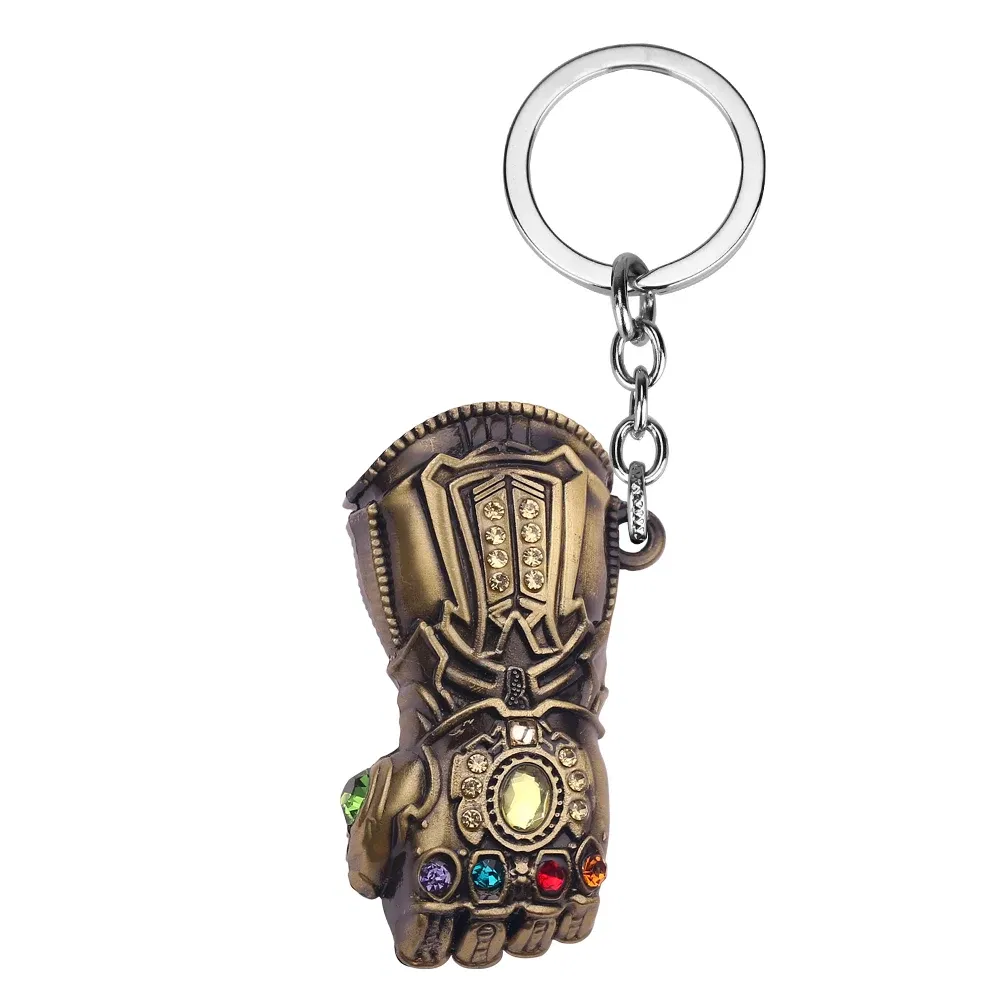 Color: Brown, Ships From: CHINA - Avengers Thanos Infinity Gauntlet Keychain Disney Superhero Iron Man Infinity Gloves Keyrings Car Pendant Key Holder Accessories