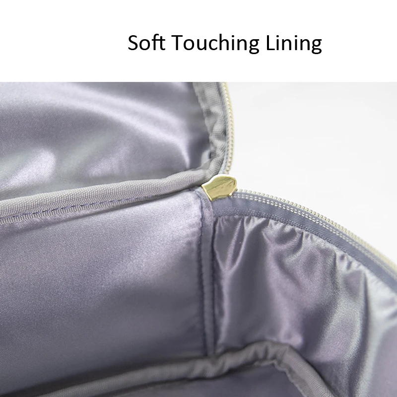 Color: Gold - Velvet Cosmetics Bag Top Handle Travel Large Capacity Brushes Suede Makeup Vanity Case Custom Initials Name Gift