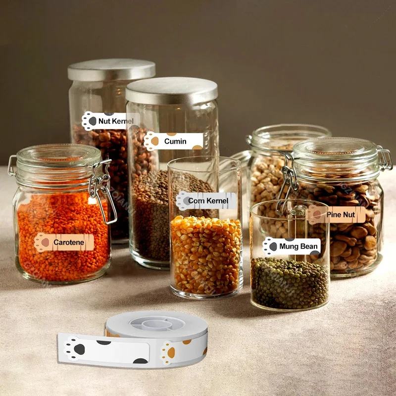 Color: pink - Niimbot D11/D101/D110 cute cartoon color thermal label sticker self-adhesive waterproof sticker mini portable printer