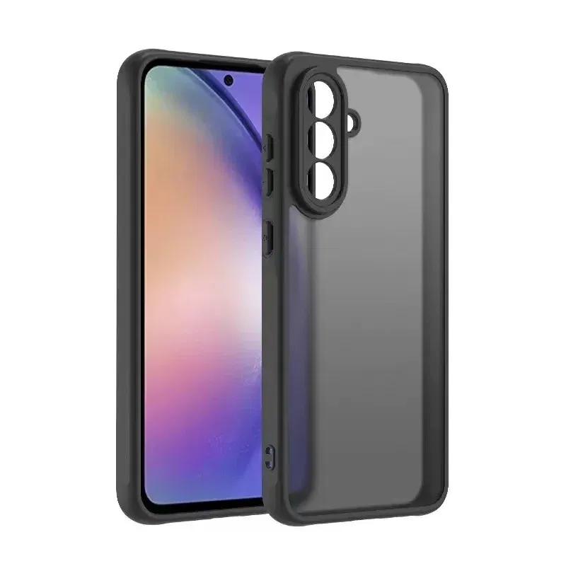 Color: black, Compatibility by Model: Galaxy A05s - Luxury Matte Case For Samsung Galaxy A56 A55 A54 A53 A52 A36 A35 A34 A13 A14 A15 A16 A17 A25 A26 A06 A05 A07 Protective Cover