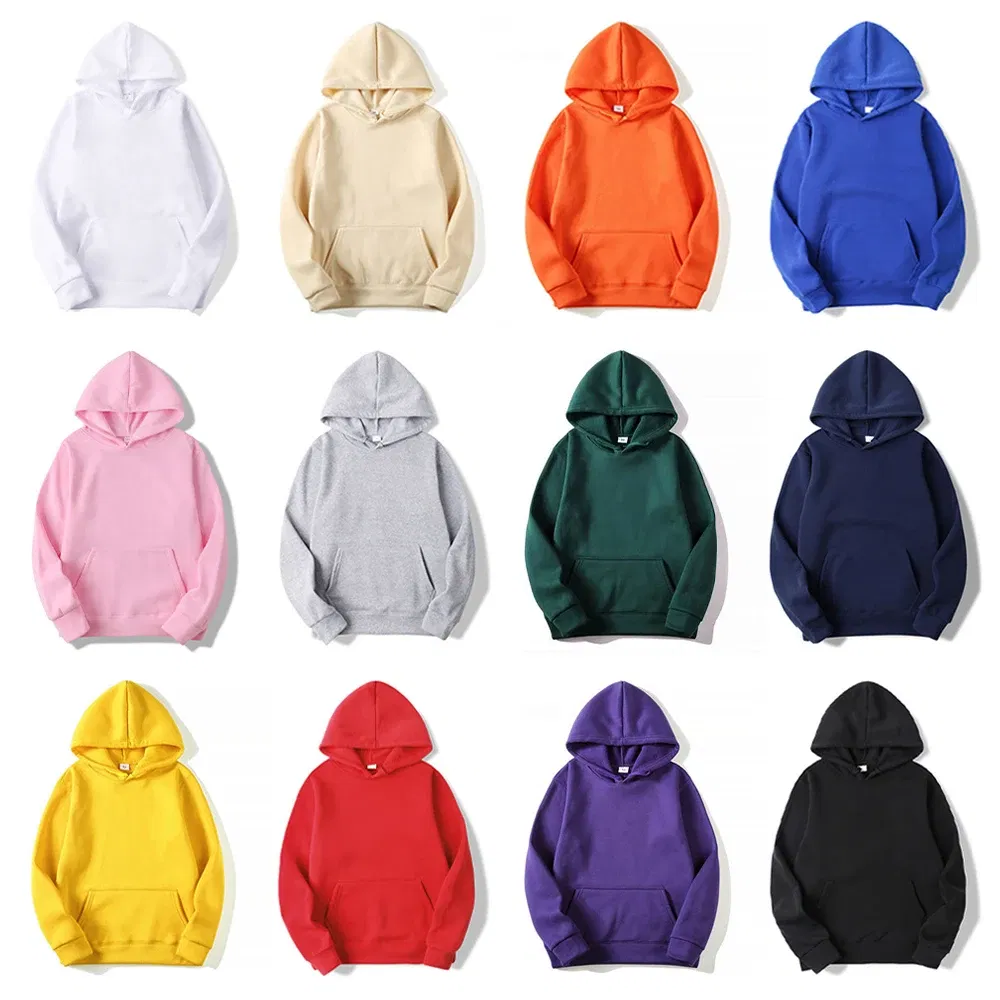 Color: Orange, Size: L - Blank Fleece Fashion Hoodies Men Pull Over Wholesale Hooded Sweatshirt Unisex Cheap Solid Hoodie In Bulk Sudaderas Con Capucha