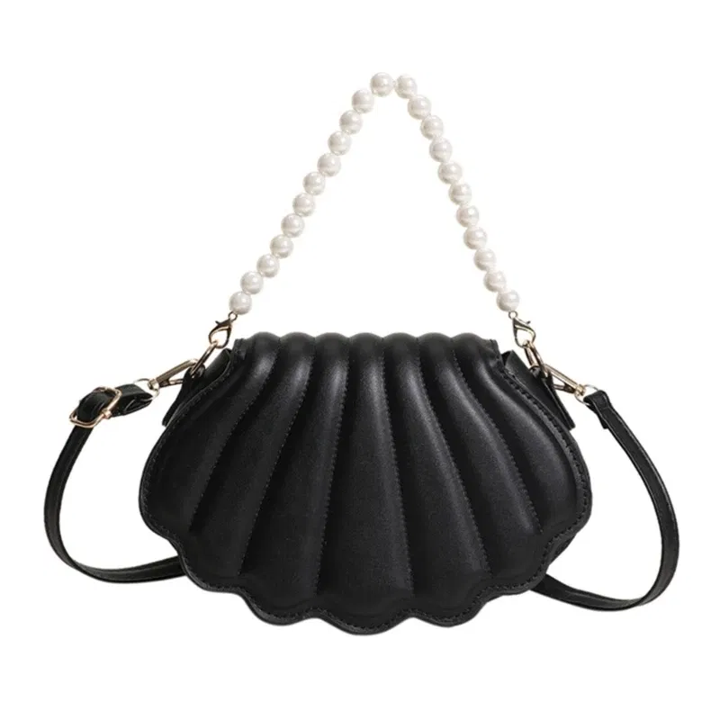 Color: black - All-matching Bag for Women Shoulder Bag Ladies Pearl Chain Handbag Evening Bags Fashion Crossbody Bag