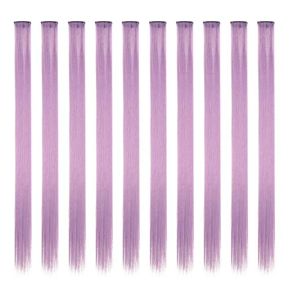 Color: P2/613, Stretched Length: 22inches, Ships From: CHINA - Synthetic 10 Pcs Straight Hair Extensions Clip in Hairpieces 22 Inch Hightlight Colorful Hair for Women Party Cosplay Gifts