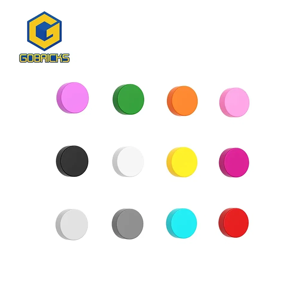 Color: light yellow - Gobricks 10PCS Building Blocks Assembles Particles Moc 98138  1x1 Block DIY With Bumps Compatible With Educational Toys For Kids