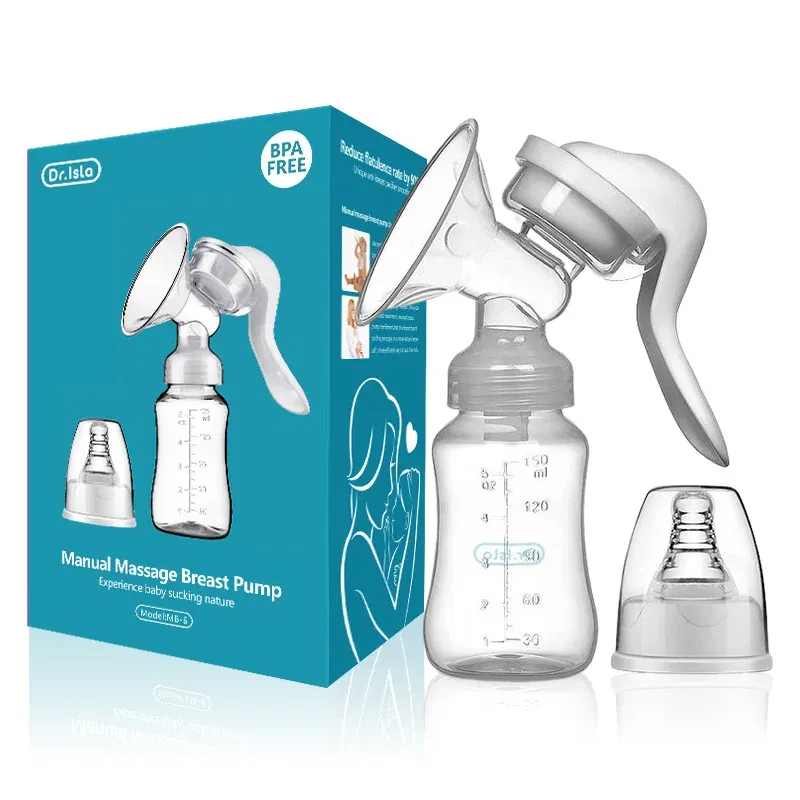 Color: WHITE - MAMIJOY  Breast Pump Baby Nipple Manual Suction Milk Pump Feeding Breasts Pumps Milk Bottle Sucking Postpartum Supplies BPA Free