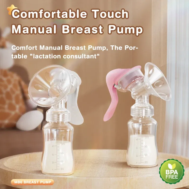 Color: WHITE - MAMIJOY  Breast Pump Baby Nipple Manual Suction Milk Pump Feeding Breasts Pumps Milk Bottle Sucking Postpartum Supplies BPA Free