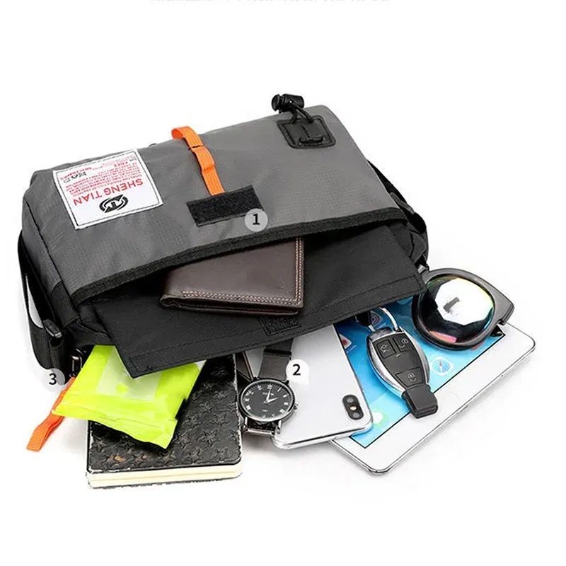 Color: GRAY - New Fashion Oxford Bags Men's Shoulder Bag Man Waterproof Messenger Crossbody Bags For Men 2023 Business Bags For Men