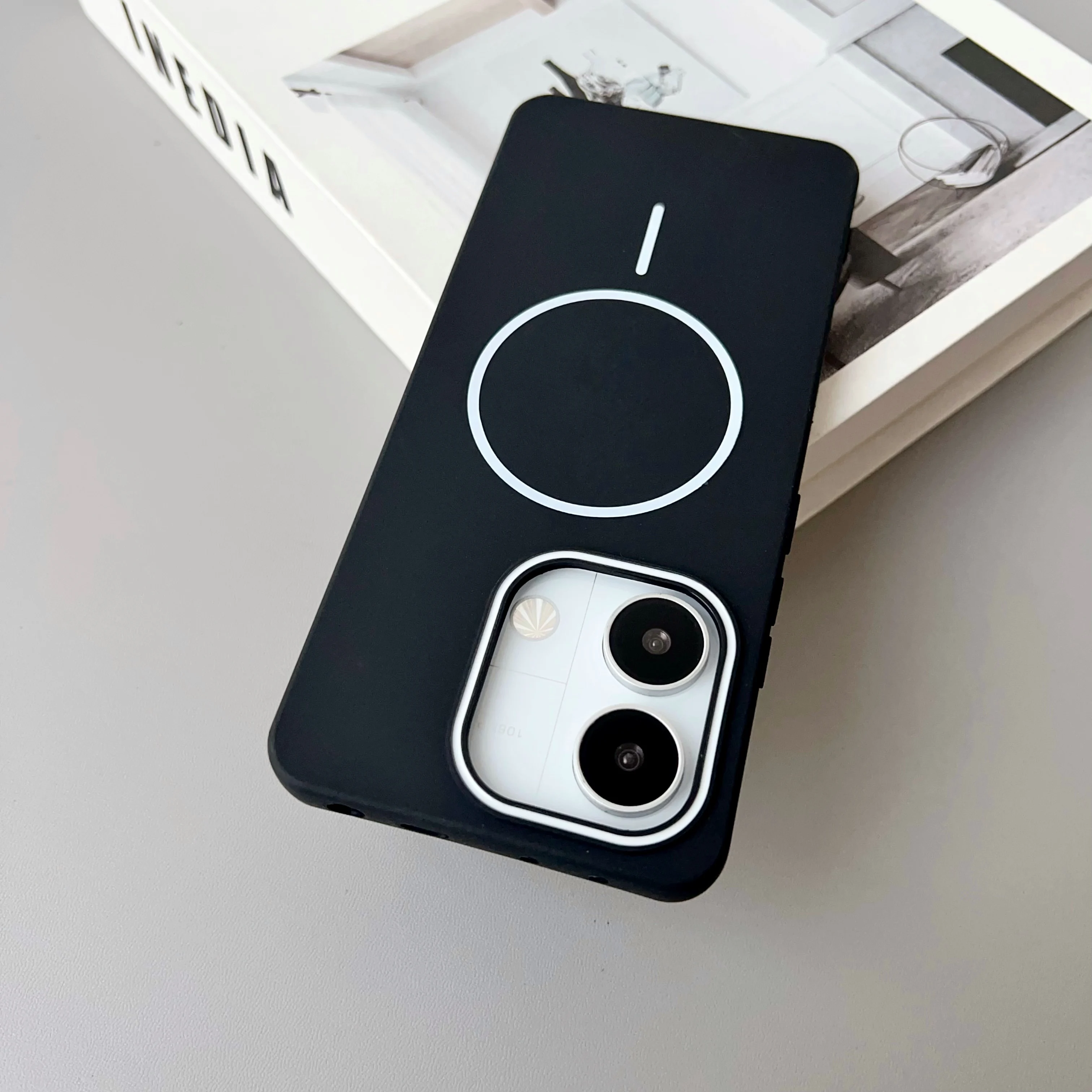 Color: Clear, Compatibility by Model: Redmi Note 14 4G (Global) - NEW  For Redmi Note 14 13 Pro A4 A5 4G 5G skin sensitive original thin circle magnetic solid color phone protective case