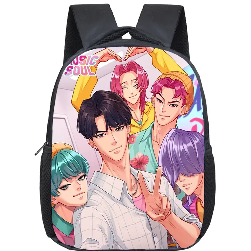 Color: WHITE - KPop Demon Hunters School Bags 12inch Lightweight Children Backpack Girls Boys Orthopedic Kids Book Bags Back To School Mochilas