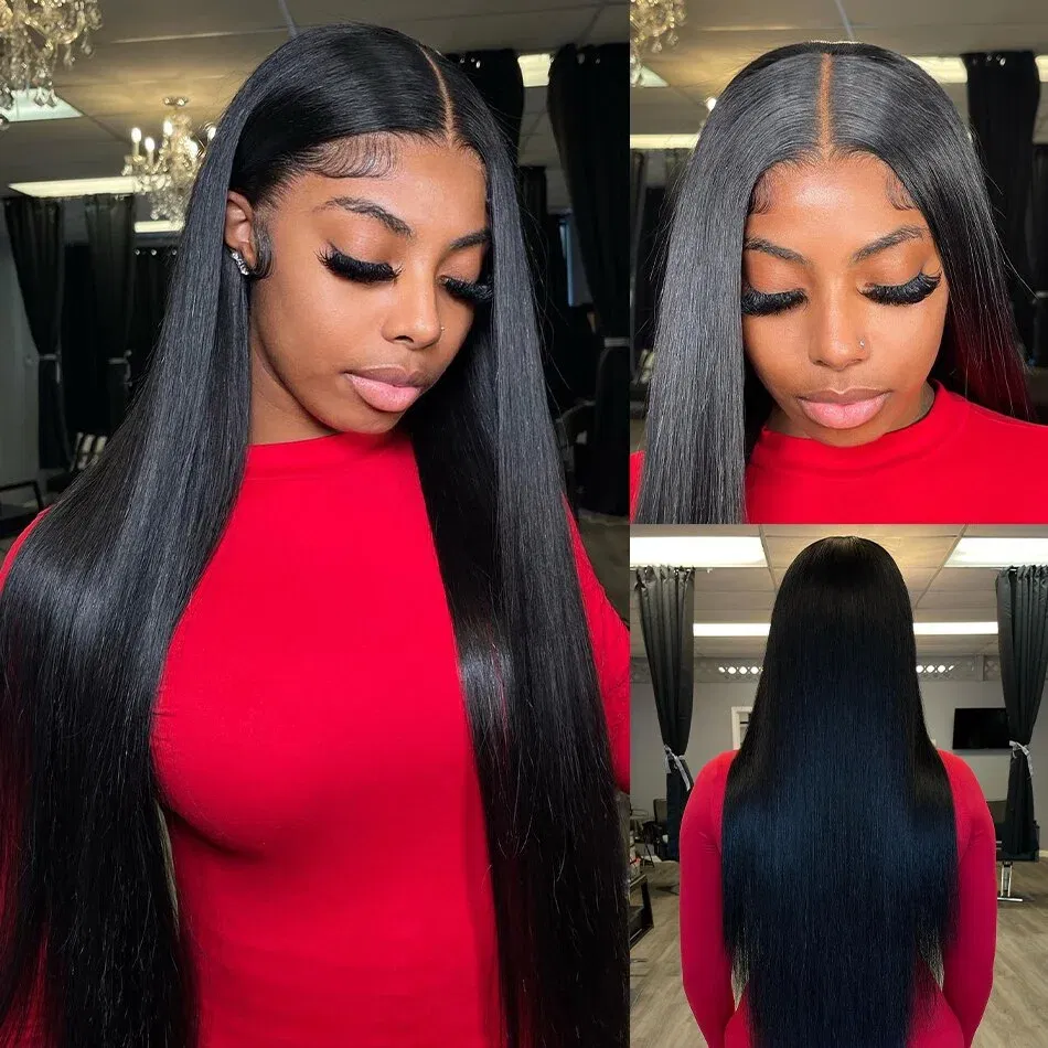 Stretched Length: 16 16 16 - Peruvian Bone Straight Human Hair Bundles Deal Unprocessed Virgin Hair Extensions Long Thick Cheap Brazilian Hair Weave Natural