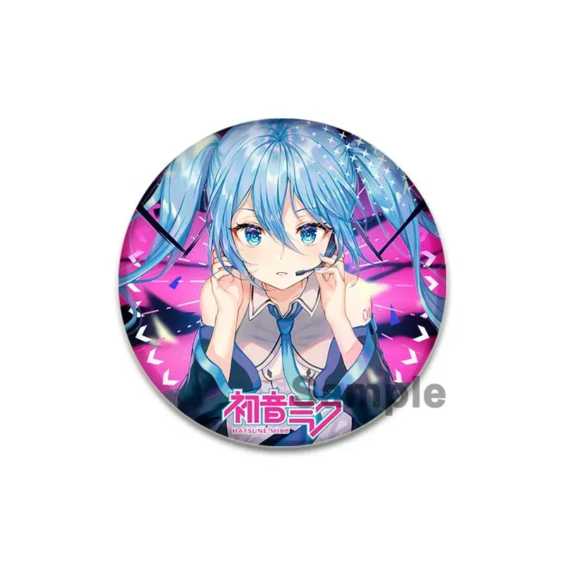 Color: Clear, Size: S - 58/44/32mm Miku Anime Round Pins Cartoon Badges Cosplay Handmade Tinplate Brooch on Backpack Clothes Chest Ornament Gifts