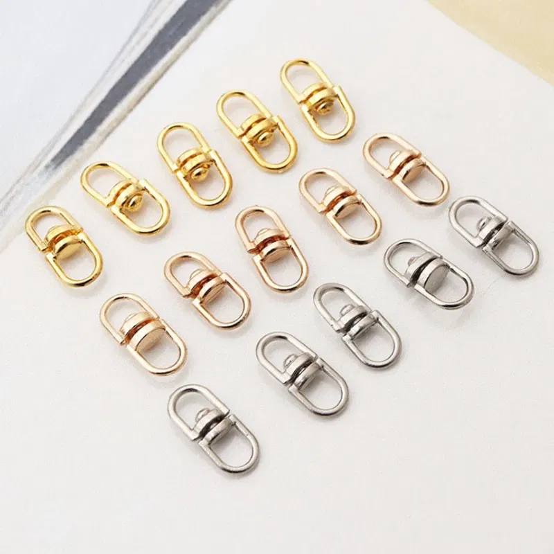 Color: champagne gold - 10pcs Metal Swivel Hook Clasp 20mm Bag Pendant Keychain Component Kc Gold/Gold/Silver Color Connector For Diy Jewelry Making