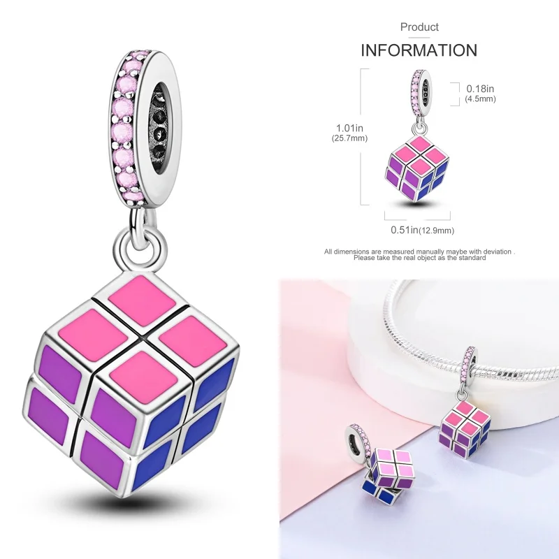 Color: Beige - Pink Series Charms 925 Silver Perfume Butterfly Charm Beads Pendent Dangle Fit Original Pandora Charm Bracelet DIY Women Jewelr