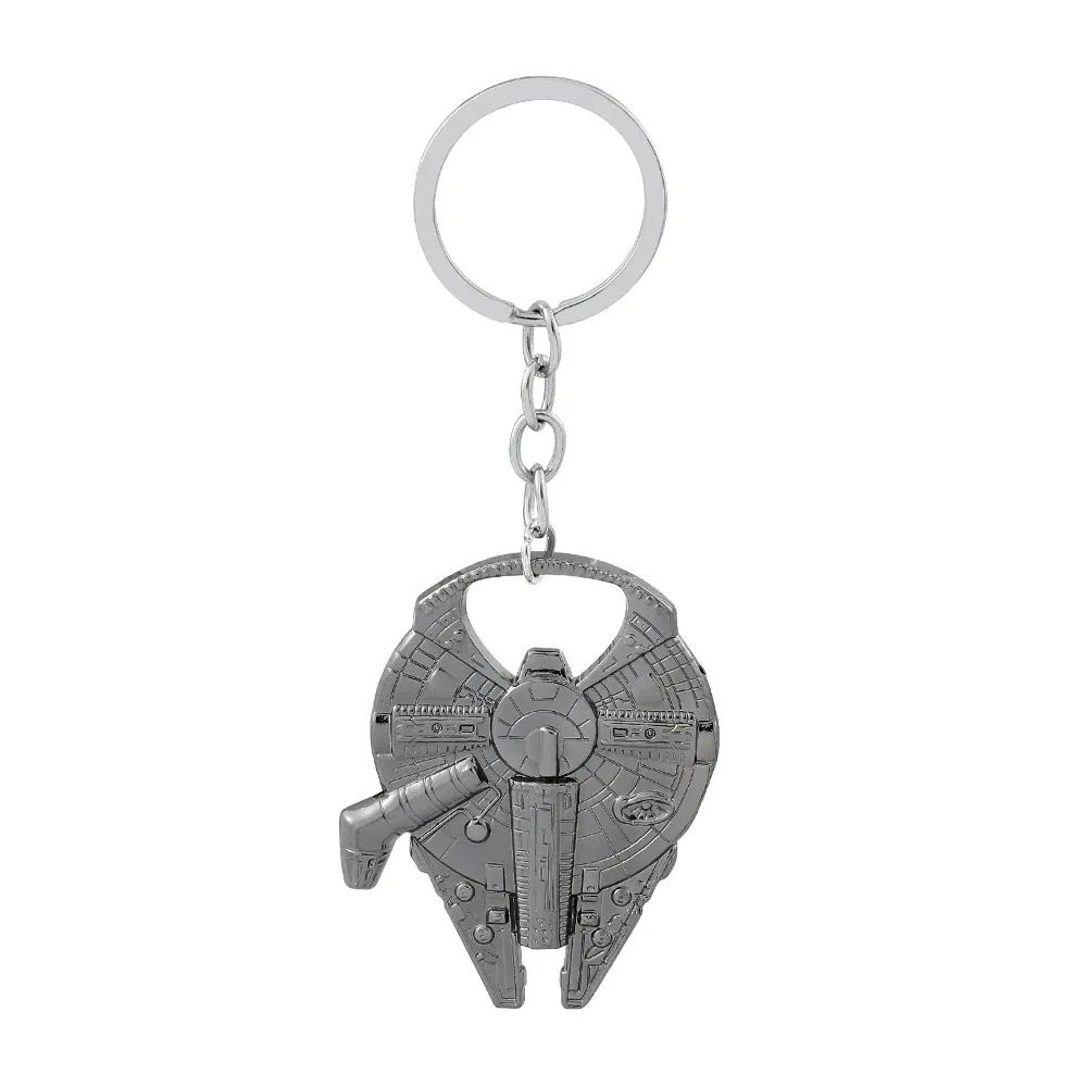 Color: WHITE, Ships From: CHINA - Disney Star Wars Keychain Spaceship Darth Vader Robot BB 8 Metal Pendant KeyRings Beer Bottle Opener Movie Jewelry for Men Gifts