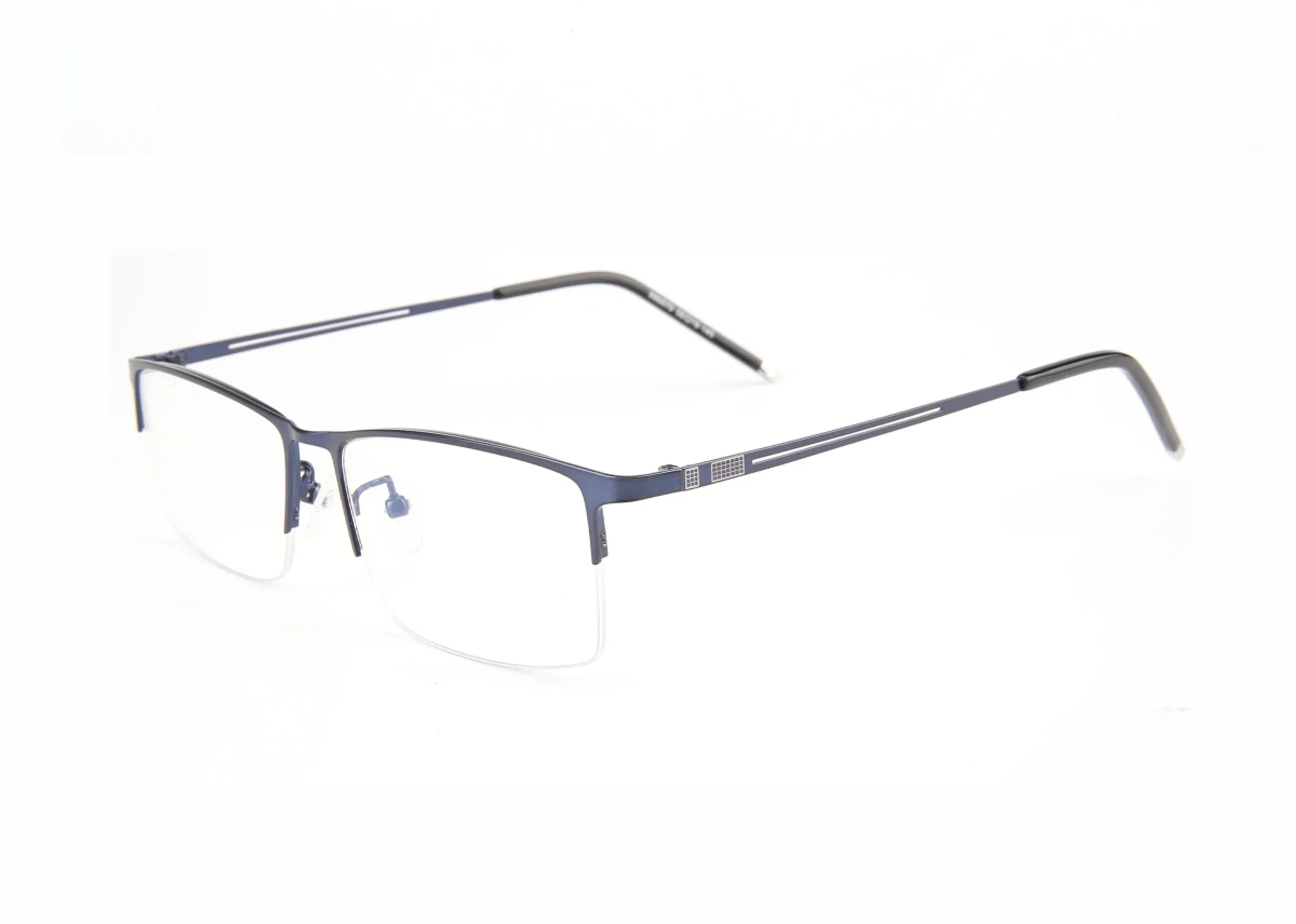 Frame Color: Blue, Eye Prescription: +125 - Sun Photochromic Finished Myopia Glasses Women Men Metal Half Frame Chameleon Short-sight Eyewear0 -0.5 -0.75 -1.0  To -6.0