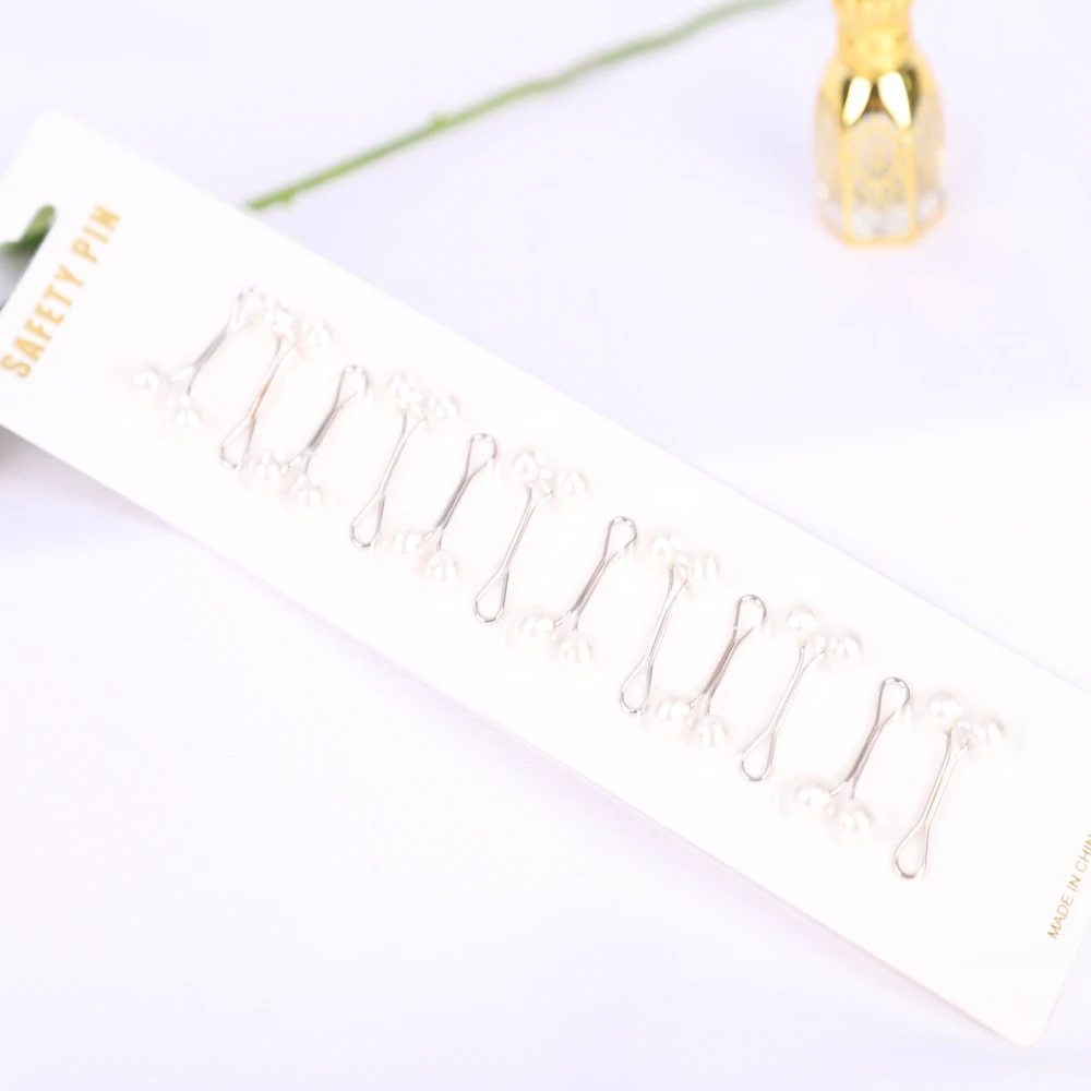 Color: Light Coffee - 12pcs Pins Clips Set for Muslim Hijab Fashion Islam Turban Magnetic Closure New Headscarf Accessories Wedding Party Gift RIMAIRE