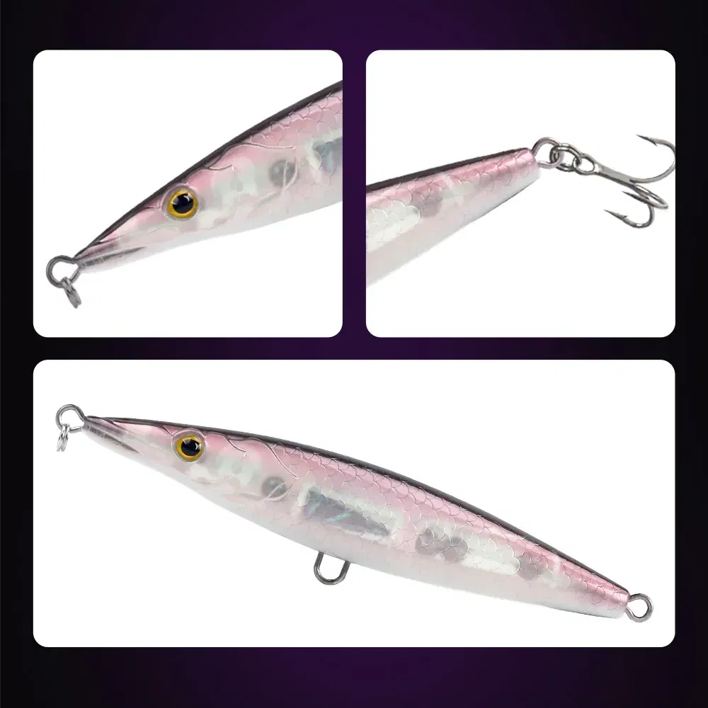 Size: 95mm, Color: Red - Floating Sinking Pencil Bait 90mm/110mm/130mm/150mm Topwater Wobblers Hard Lure Walking-dog Action Long Casting For Pike Bass