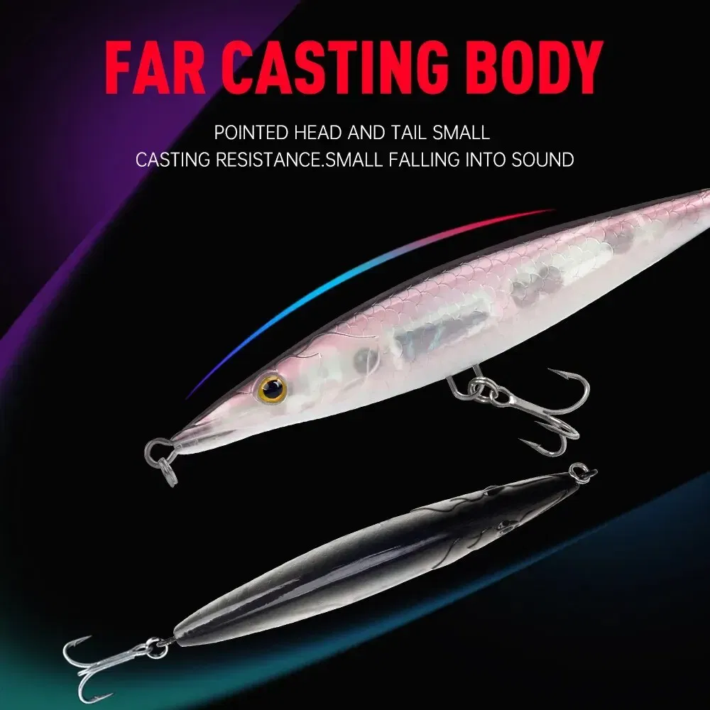 Size: 95mm, Color: Red - Floating Sinking Pencil Bait 90mm/110mm/130mm/150mm Topwater Wobblers Hard Lure Walking-dog Action Long Casting For Pike Bass