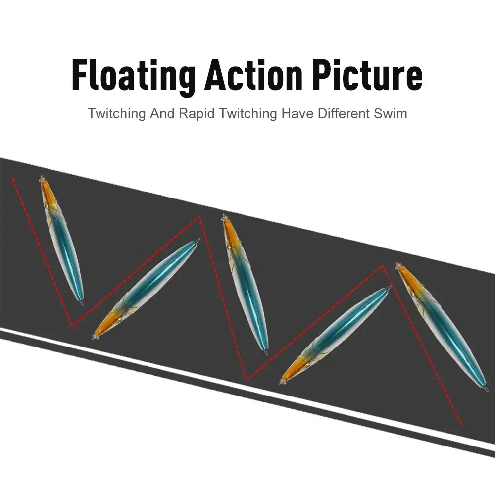 Size: 95mm, Color: Red - Floating Sinking Pencil Bait 90mm/110mm/130mm/150mm Topwater Wobblers Hard Lure Walking-dog Action Long Casting For Pike Bass