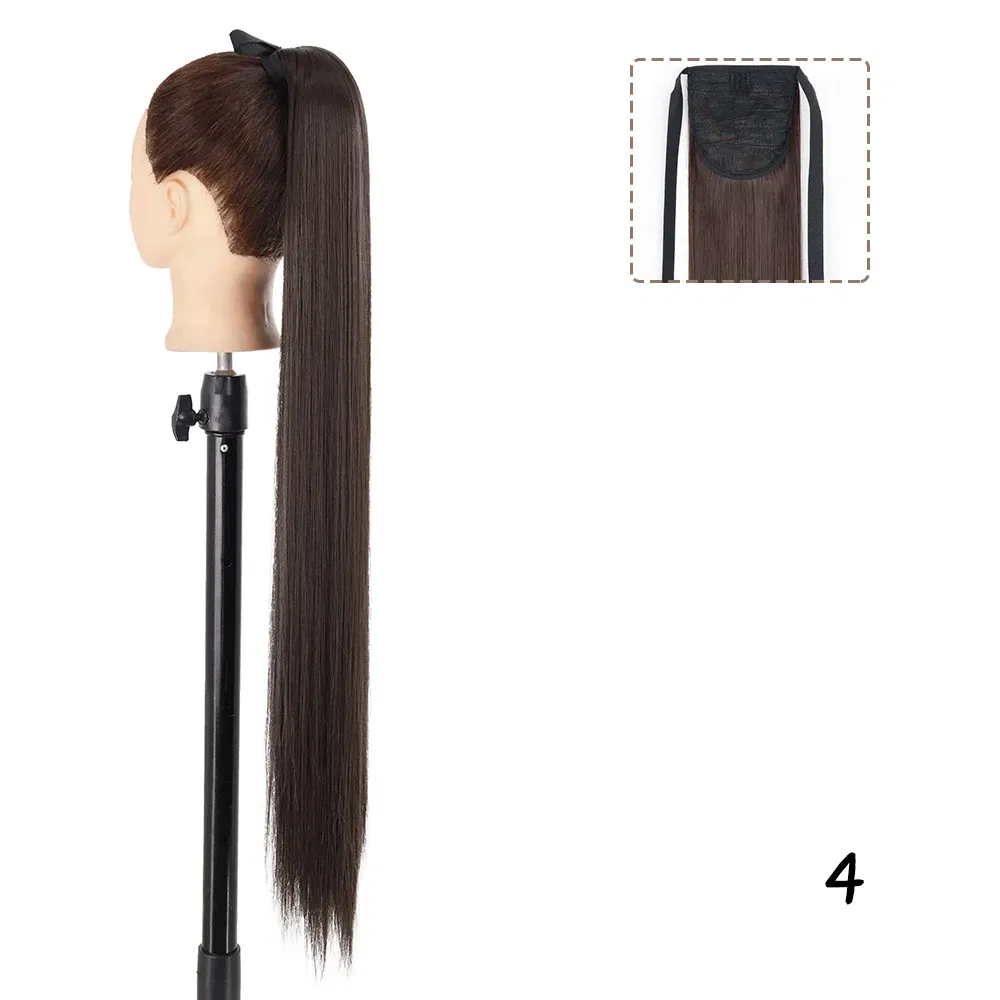 Color: T1B/33, Stretched Length: 34inches - AZQUEEN Straight Synthetic Hairpiece With Ponytail 85cm Super Long Wrap Around Clip In Hair Extensions Pony Tail For Daily Wear