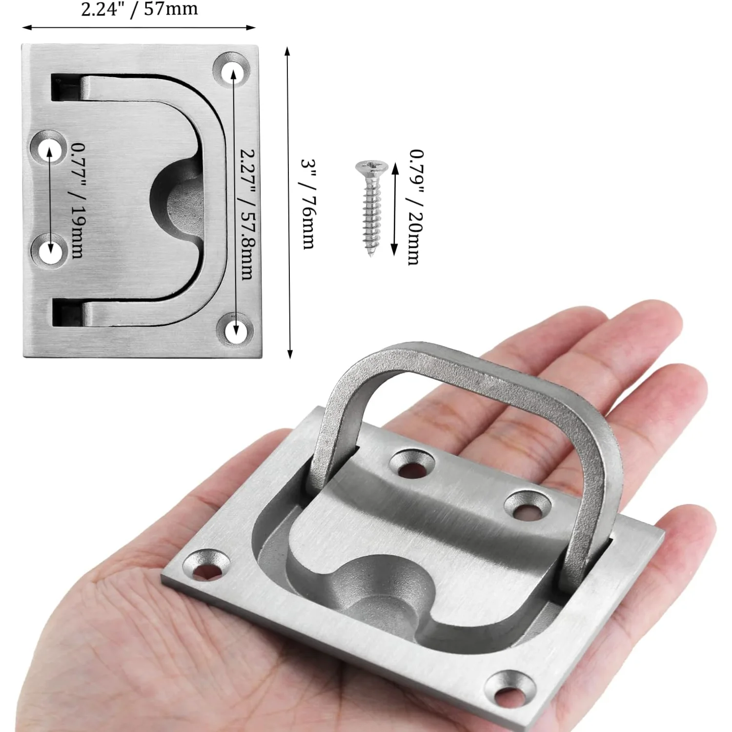 Color: Bronze, Ships From: CHINA - 1Pcs Marine Boat Ring  Pull Handle, Flush  Cabinet Pulls Recessed Trap Door Handle 316 Stainless Steel Hidden  Pull for Deck Dra