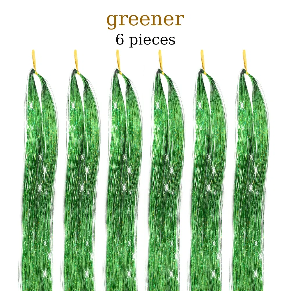 Color: Not Dyed, Stretched Length: 24inches - 48 Inch Hair Tinsel Kit With Tool 1200 strands Tinsel Hair Extensions 12 Colors Fairy Hair Tinsel, Sparkling Shiny Hair Tinsel