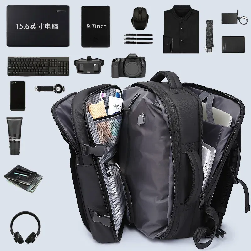Color: Gold - Bange Travel Men 15.6 inch Laptop Backpack vacuum compression Backpack Business school Backpack expandable outdoor backpack