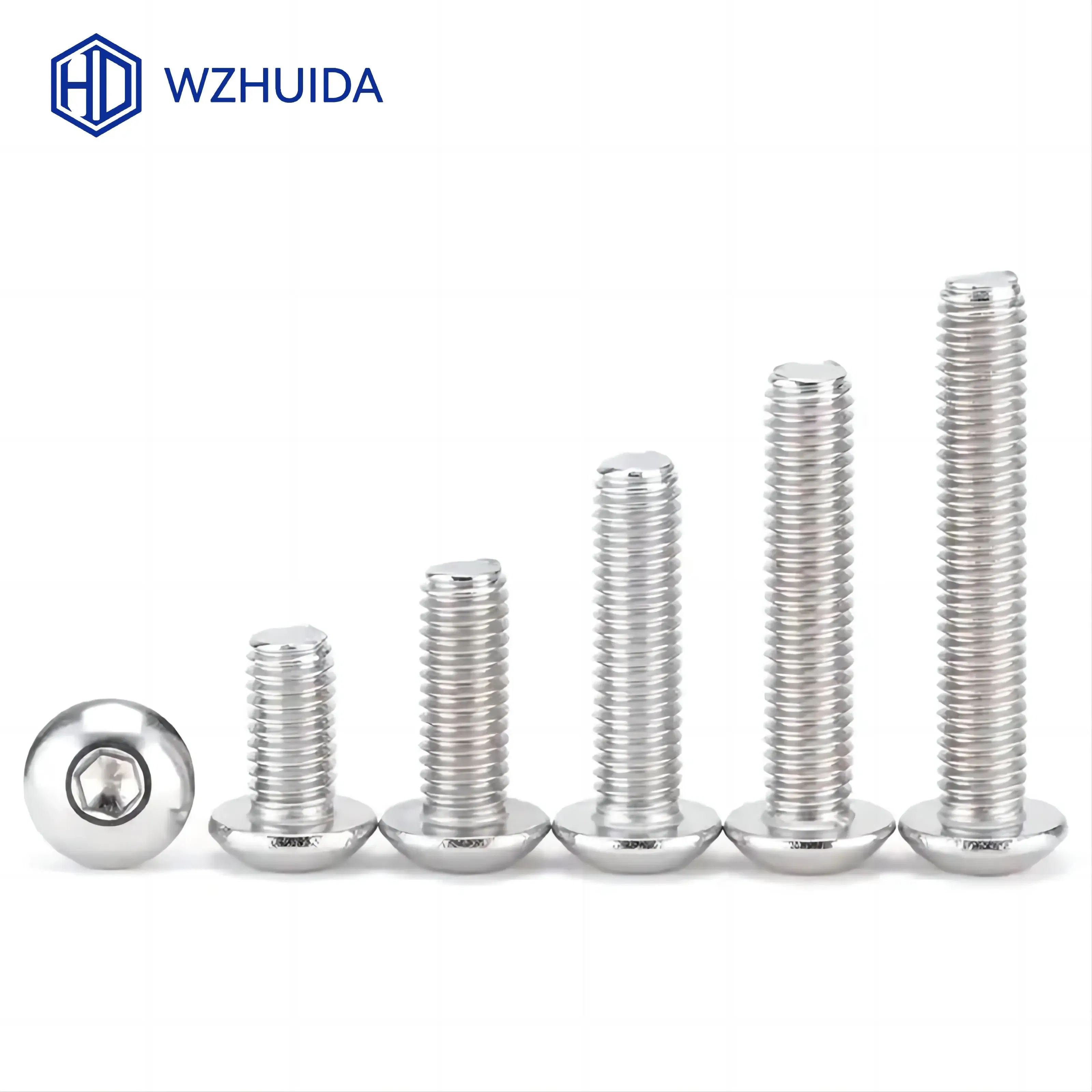 Size: M16, Length: 18mm - 5-50pcs M2 M3 M4 M5 M6 M8 M10 Hex Socket Button Head Cap Screws Stainless Steel ISO7380