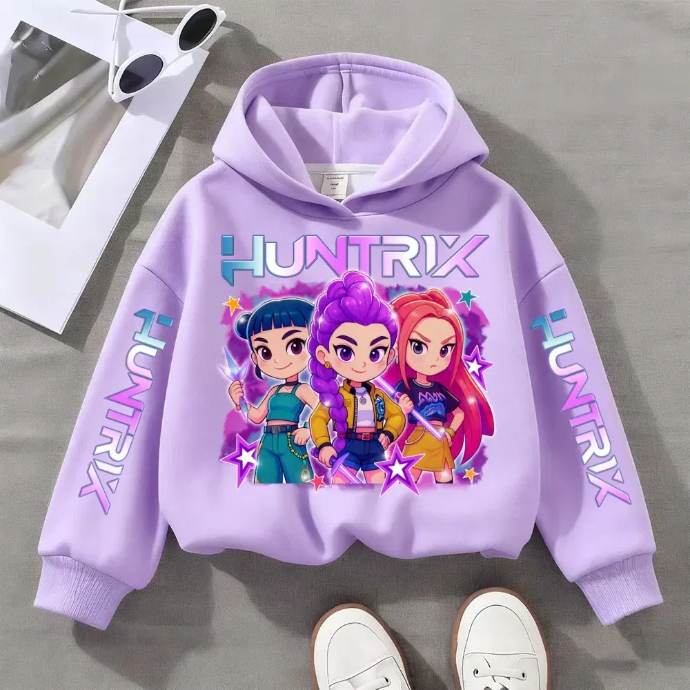 Color: MULTI, Kid Size: 164 - Witch Hunter Group Zoey Cosplay Costume Girls Womens Halloween Party Costumes Demon Hunter Idol Girl Group Purple Casual Hoodie
