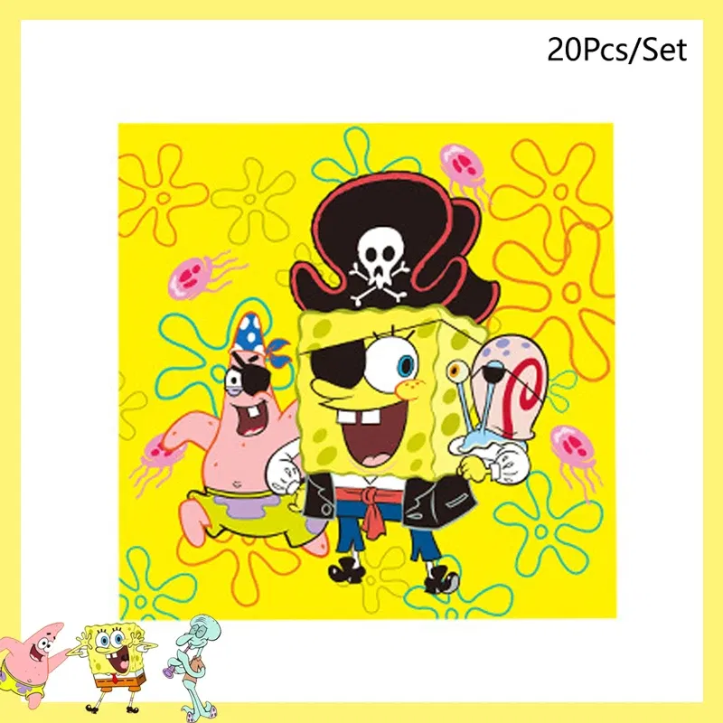 Color: SKY BLUE - SpongeBob Party Decorations Disposable Tableware Cup Baby Shower Birthday Theme Plate Tablecloth Kids Birthday Party