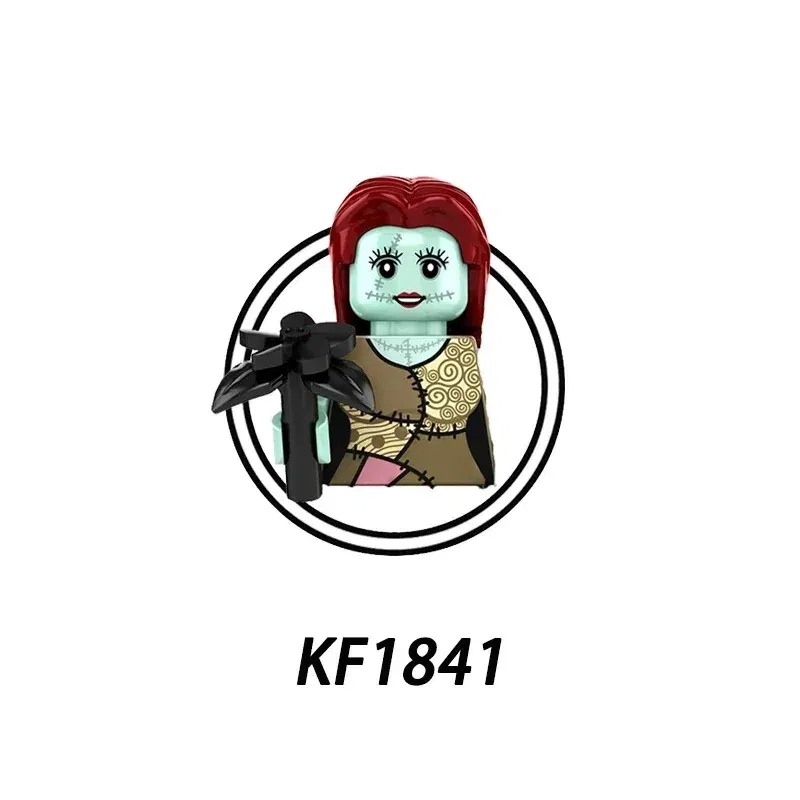 Color: Dark Khaki - 2025 Building Blocks KF6173 KF6175 KF6176 Halloween Horror Jason Sally Leather Face Jack Character Figures Bricks Children Toys