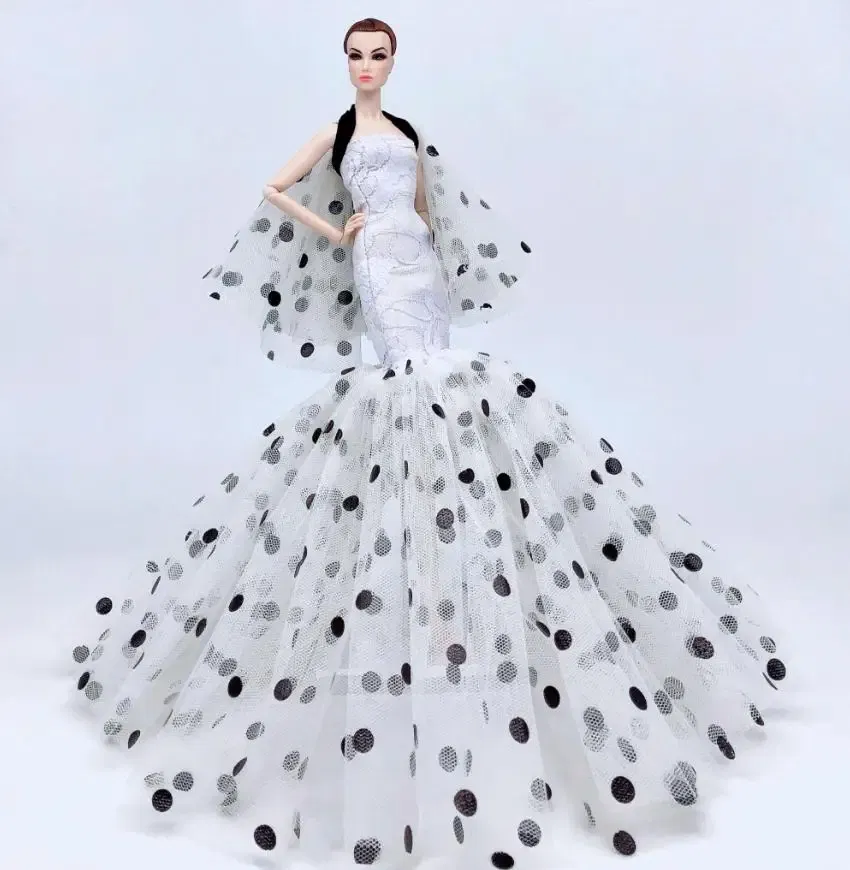 Color: Yellow - for barbie evening dress barbie doll dresses clothes lot wedding dress set accessories vestidos wedding gown barbie doll clothes