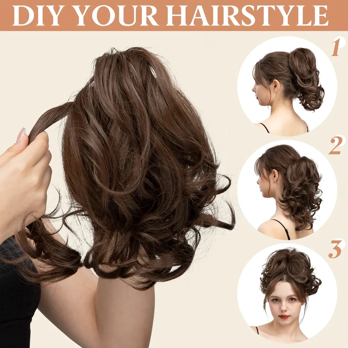 Color: 4/27HL, Bulk Buy: 1pc - SARLA Synthetic Diy Claw Clip In Ponytail Extensions Hairpiece Hair Bun Fake Black Blonde Natural Hair False Pigtail for Women