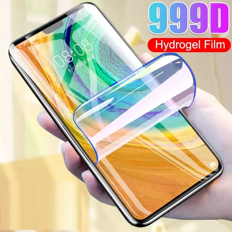 Color: Dark Blue - 600D Screen Protector For Huawei Mate 10 20 Lite Soft Full Cover Hydrogel Film For Huawei Mate 8 10 20 30 Pro No Glass Film