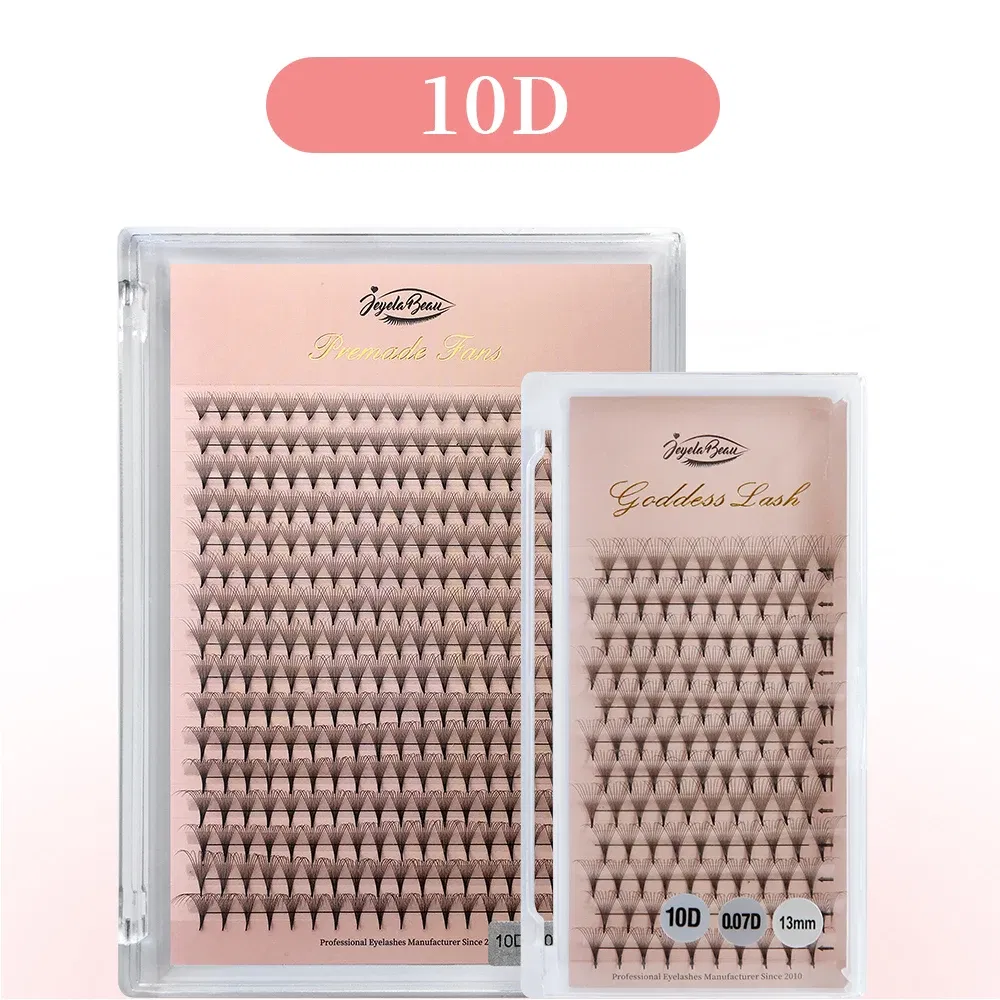 Color: Dark Green, Curl: D, Thickness: 0.07mm, Length: 15mm, Ships From: CHINA - Goddess Premade Volume Fans 5D 6D 10D 12D 14D 16D 20D  Individual Lashes Extension Pointy Stem Russian Volume Fans 120/320 fans